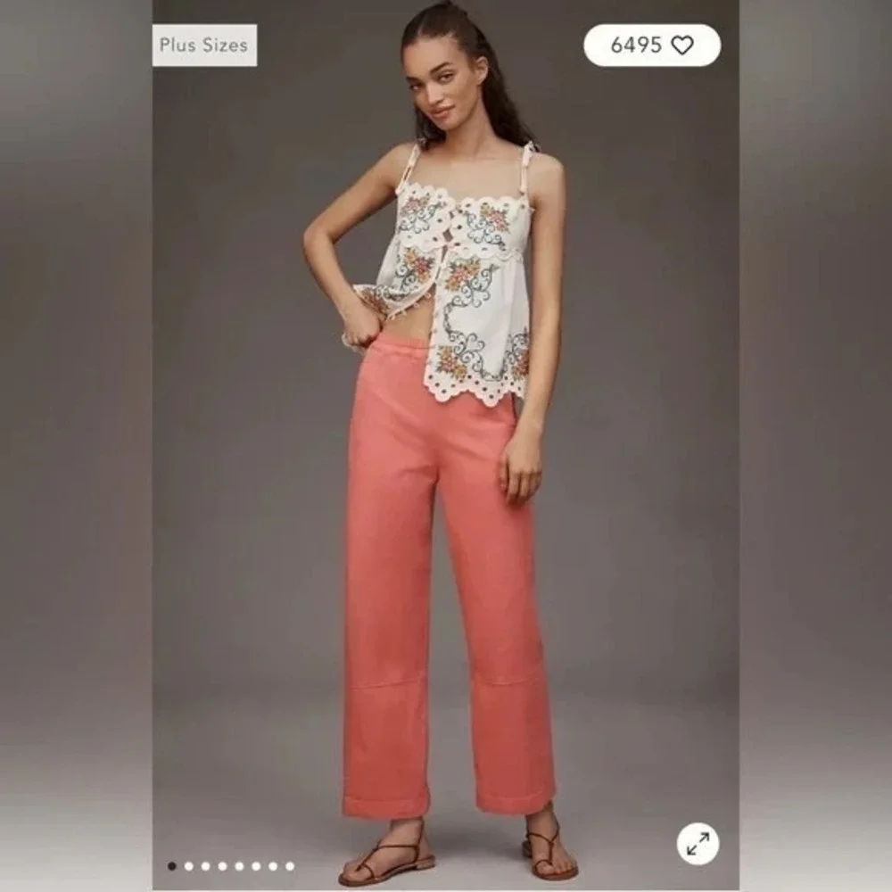 Pilcro/Anthropologie The Izzie‎ Relaxed Pull On Barrel Pants in Tea Rose